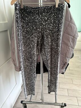 VINTAGE Terez Silver Glitter look CAPRIs